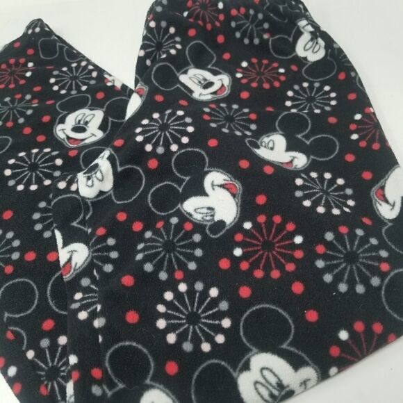 Cute black white red warm fleece Mickey Mouse jammie pants or day fleece pants. - Picture 6 of 13
